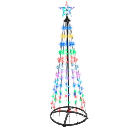 Cheqo® LED Kerstboom Buiten - Vlaggenmast Verlichting - 150 cm Hoogte - Colour Changing - Afstandsbediening - Zwart Frame - IP44 Adapter - RGB Licht - Lichtgevende Kerstboom - Verlichte Kerstboom - Lichtboom - LED Boom