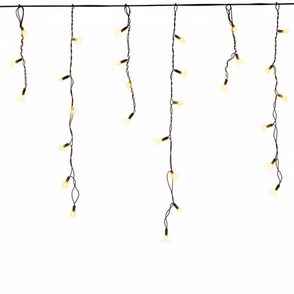 Cheqo® Ijspegel Verlichting - Ijspegelverlichting Buiten - 12 Meter - 360 LED - Warm Wit - Timer Functie - Lichtfuncties - Lichtnet - Kerstlampjes Met Geheugen - IP44 - Buiten Kerstverlichting - Verlichte Lengte