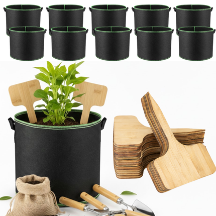 Cheqo® Plantenzakken - Kweekzakken - Plantzakken - Plantentassen - Stoffen Potten - Aardappel Kweekzak - Aardappelzak - Tomaten Kweekzak - Aardbeien Kweekzak - Kweekzak Voor Groenten
