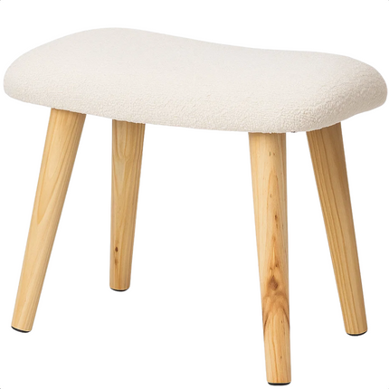 Cheqo® Krukje Wit - Houten Poten - Kruk - Stoeltje - Bijzettafel - Tafeltje - Teddy - Poef