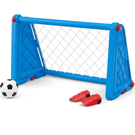 Cheqo® Voetbaldoel - Voetbalgoal - Voetbaldoeltje - Mini Voetbaldoel - Voetbaldoel Kinderen - Voetbalgoal Kinderen - Voetbaldoel Buiten - Voetbaldoel Tuin - Blauw Voetbaldoel