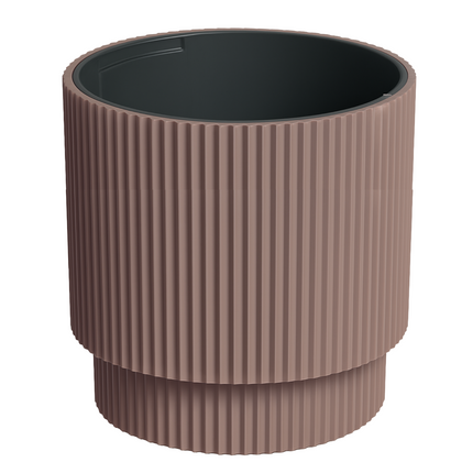 Cheqo® Bloempot Bruin - Bruine Plantenpot - Roze Plantenbak - Kunststof - Voor Binnen en Buiten - Ideaal voor Balkon