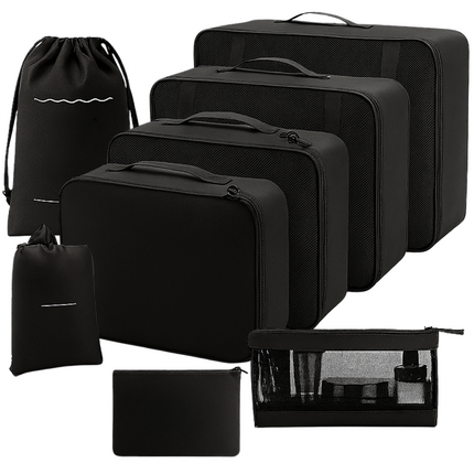 Cheqo® Packing Cubes - Koffer Organizer Set - Reisorganizers - Set Van 8 - Licht Van Gewicht - Polyester Materiaal - Schoenentas - Toilettas - Verschillende Maten Reistasjes - Bagage Organizers - Travel Cubes - Reis Accessoires