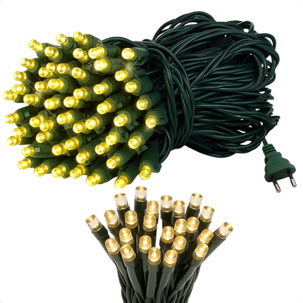 Cheqo® Kerstverlichting Buiten - Kerstboomverlichting Binnen - 80 Led Lampjes - Warm Wit Licht - Led Lichtsnoer - 6 Meter Lengte - IP44 Waterdicht - Groen Snoer - Energiezuinig - Kerstlampjes - Kerstdecoratie