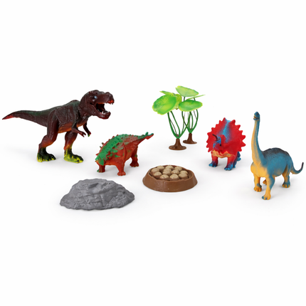 Cheqo® Dinosaurus Speelfiguren - Dinosaurus Figuren Set - Dinosaurus Speelgoed Set - Dinosaurus Speelset - T Rex Speelgoed - Brachiosaurus Speelgoed - Stegosaurus Speelgoed - Ankylosaurus Speelgoed - Dinosaurus Set Kinderen