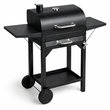Cheqo® Houtskool Bbq - Barbecue Op Wielen - Houtskool Bbq Met Deksel - Bbq Trolley - Zwarte Houtskool Bbq - Houtskool Grill - Buiten Barbecue