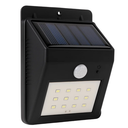 Cheqo® Solar Wandlamp - Tuinverlichting Op Zonne-Energie - Wandlamp Buiten - Buitenlamp Met Sensor - Zonne-Energie Verlichting - Weerbestendig Kunststof - Geïntegreerde LED - Zonder Elektriciteit - Schemersensor - Zwarte Wandlamp