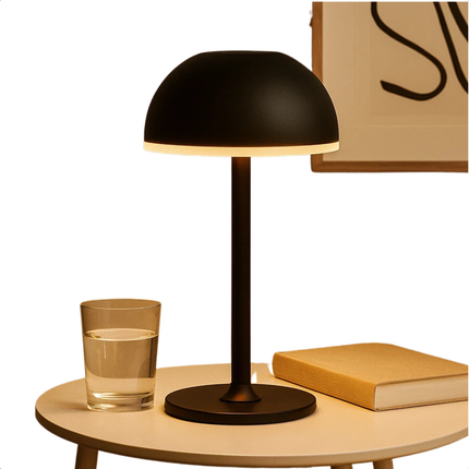 Cheqo® Dimbare Tafellamp - Usb Oplaadbaar - Zwart Metaal - 3 Kleur Modes - LED Warm Wit - Tafellamp Met Batterij - Tafel Lamp - Nachtlamp - Draagbare Lamp - Verstelbare Helderheid - Energiezuinige LED - Tafellamp Voor Bureau