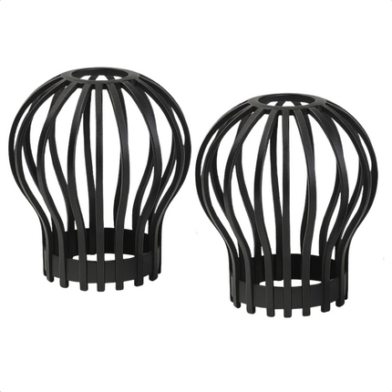 Cheqo® Dakgootbeschermer - Bladvanger - Tegen Bladeren In Dakgoot - Set Van 2 Stuks - Boldraadrooster - Bladfilter Dakgoten - Regenpijp Filter - Anti Verstopping - Eenvoudig In Gebruik - Regenpijp Beschermer - 12 cm diameter
