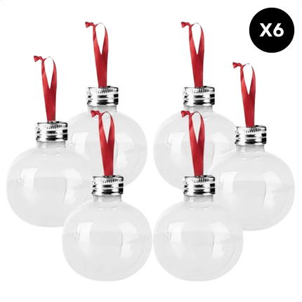 Cheqo® Vulbare Kerstballen - Shotglaasjes Kerst - Drankballen Shotglaasjes - Borrelballen - Kerstversiering - Kerst Decoratie - Party Kerstdecoratie - 100 ml Inhoud - Shotjesballen - Kerstcadeau - Feestelijke Kerstballen