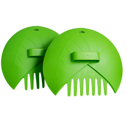 Cheqo® Bladgrijper Set - Bladgrijpers - Hark - Bladhark - Handharken - Bladeren Tuinhark - Lichtgewicht Kunststof - Tuinafval Verzamelen - Groen