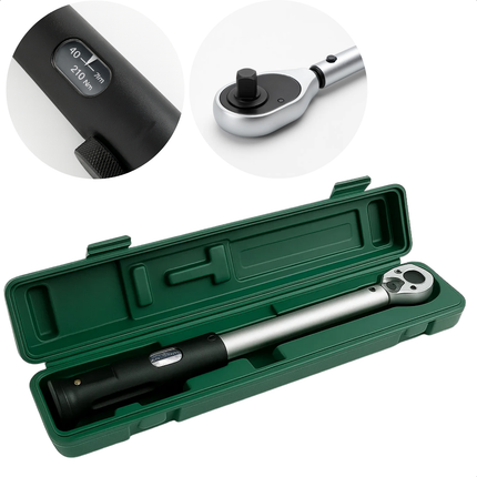 Cheqo® Automatische Momentsleutel - Moment Sleutel - Professionele Kwaliteit - Uiterst Nauwkeurig - Zichtvenster Afleesbaar - Vergrendeling Handgreep - Torque Wrench