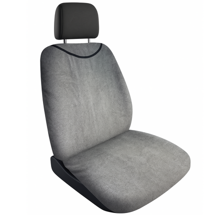 Cheqo® Badstof Autostoelhoes – Zwarte Elastische Stoelhoes – Waterabsorberend & Zweetbestendig – Universele Fitting – Wasmachinebestendig – Autostoel Cover met Klipsluiting – Stoelbescherming voor Sport & Kinderen