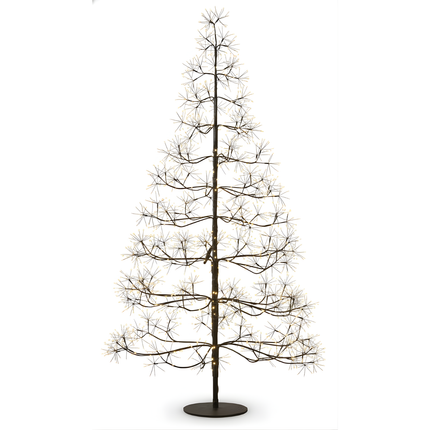 Cheqo® LED Kerstboom - Verlichte Kerstboom - Kerstverlichting Buiten - Lichtboom Tuin - Warm Wit Licht - Boom met LED-Lampjes - IP44 - Spatwaterdicht - Kerstboom Verlichting - Tuinverlichting Kerst - Zwart Frame - 150 cm