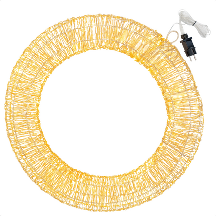 Cheqo® Verlichte Kerstkrans - LED Kerstkrans - Kerstkrans Met Verlichting - Warm Wit LED - Binnen En Buiten - Deurkrans Met LED - Kerstdecoratie - Sfeervol Licht - Energiezuinig - Timerfunctie - 480 LED-Lampjes - 38 Cm Diameter