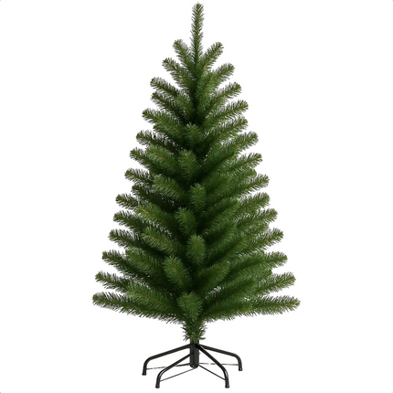 Cheqo® Kunstkerstboom 120 Cm - Kerstboom Met Standaard - Kerstdecoratie Voor Binnen - Kerstboom Zonder Verlichting - Realistische Kerstboom - Kerstboom Voor Thuis - Kerstboom Voor Kantoor - Kerstboom Met 200 Takken - Kerstboom Groen