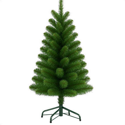 Cheqo® Kunstkerstboom - Zilverspar Uiterlijk - 120 cm Kerstboom - 280 Takken - Metalen Voet - Stabiele Kerstboom - Duurzame Kerstboom - Allergievrij - Onderhoudsvriendelijk - Compacte Kerstboom - Kindvriendelijke Hoogte - Eenvoudig Op Te Zetten