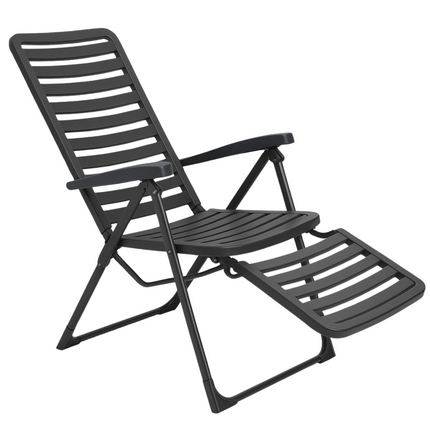 Cheqo® Opvouwbare Tuinstoel met Voetensteun - Camping Stoel - Zonnenbed - Tuin Stoel Lounge - Balkonstoel - Loungestoel - Aluminium Relaxstoel