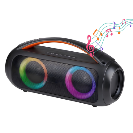 Cheqo® Boombox Speaker - Boombox Bluetooth Speaker - Bluetooth Boombox - Draagbare Boombox - Draadloze Boombox - Boombox Luidspreker - Muziek Box Bluetooth - Draagbare Bluetooth Speaker - Party Speaker - Speaker Met Licht