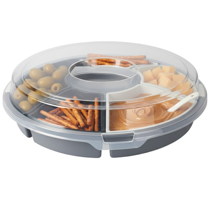 Cheqo® Serveerschaal met Vakverdeling - Serveerschaal Vakverdeling - Serveerschaal met Vakjes - Serveerschaal met Compartimenten - Vakverdeling Schaal - Snackschaal met Vakverdeling - Snackschaal met Vakjes - Borrelschaal met Vakverdeling