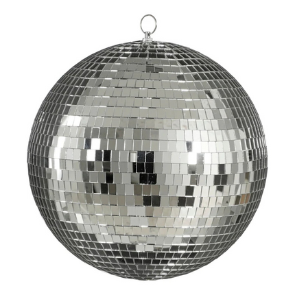 Cheqo® Kerst Discobal - Spiegelbol 30 CM - Zilver Spiegelglas - Disco Bal Zilver - Eenvoudig Op Te Hangen - Kerstversiering - Feestdagen Decoratie - Discobal Ornament - Spiegelglas Discobal - Kerstdecoratie