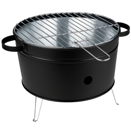 Cheqo® Tafelbarbecue Houtskool - Tafel Barbecue - BBQ Tafelmodel - Houtskoolbarbecue - Compacte BBQ voor Camping of Park - 35 cm - RVS - Lichtgewicht