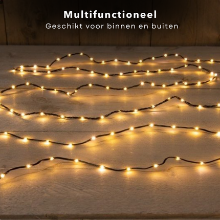 Cheqo® Kerstverlichting - Kerstboomverlichting - Kerstlampjes - 192 LED - 14.5M - Voor Binnen en Buiten - Timer - 8 Lichtfuncties - Lang Snoer - Extra Warm Wit - Sfeerverlichting - Feestverlichting - Op Batterijen