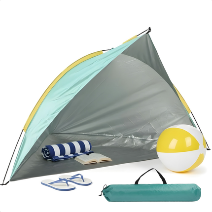 Cheqo® Strandtent - Strand Shelter - Beach Shelter - Strand Shelter Pop Up - Pop Up Strandtent - Pop Up Tent Strand - Strandtent Pop Up - Strandtentje - Groen Strandtent