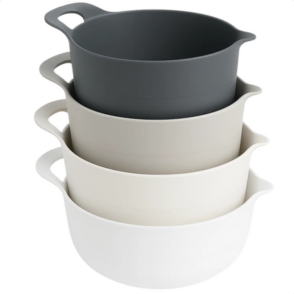 Cheqo® Mengkom Set - Beslagkommen - Kunststof Mengkommen - Anti-Slipring - Grote Handvat - Schenktuit - Moderne Keuken - Stapelbare Kommen - Meng Kom - Mengkom Set - Beslag Kom - Beslagkom - Kommenset