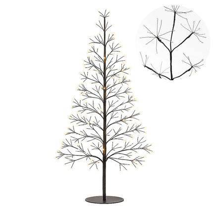 Cheqo® Kerstboom LED - Kerstverlichting Buiten - Warm Wit Licht - Micro LED-Lampjes - Spatwaterdicht IP44 - Buiten Kerst Verlichting - Tuinverlichting Kerst - 150 CM Hoogte - Sfeervol Licht - Lichtboom