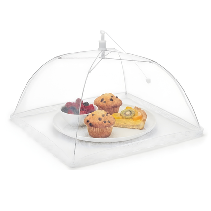 Cheqo® Vliegenkap - Voedselkap - Voedselkapje - Voedselafdekking - Voedselhoes - Eten Afdekken - Afdeknet - Afdekkap - Insectenkap - Insectennet - Vliegen Net - Vliegenkapje - Vliegenkap Eten - Witte Vliegenkap - Witte Voedselkap
