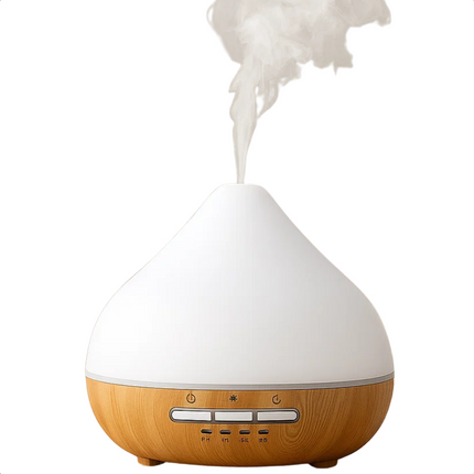 Cheqo® Aroma Diffuser LED - Luchtbevochtiger - Geurverspreider - Aromatherapie Diffuser - Etherische Olie Verstuiver - LED Sfeerverlichting - Stille Werking - USB Type-C Voeding - 300 Ml Capaciteit - Timer Opties - Rustgevende Sfeer