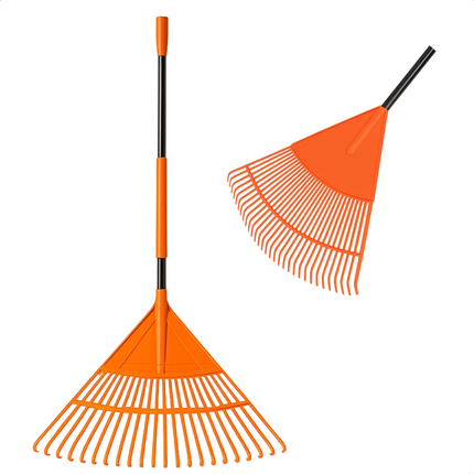 Cheqo® Bladhark - Tuinhark - Comfortabele Handgreep - Terugverende Hark - Bladeren Verzamelen - Gras en Tuinafval - Tuinonderhoud - Ergonomisch Ontwerp - Tuinier Gereedschap - Betrouwbare Hark