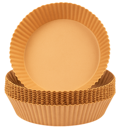 Cheqo® Airfryer Bakpapier - Wegwerpbakjes - 50 Stuks - Rond Bakpapier - Ø20 cm - Airfryer Accessoires - Heteluchtfriteuse - Geschikt Voor Airfryer - Wegwerp Bakpapier - Luchtfriteuse Bakpapier - Airfryer Wegwerp