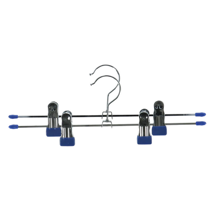 Cheqo® Metalen Anti-Slip Kledinghangers met Clips - Kleerhangers - Kleding Hangers - Set van 2 - Ruimtebesparend