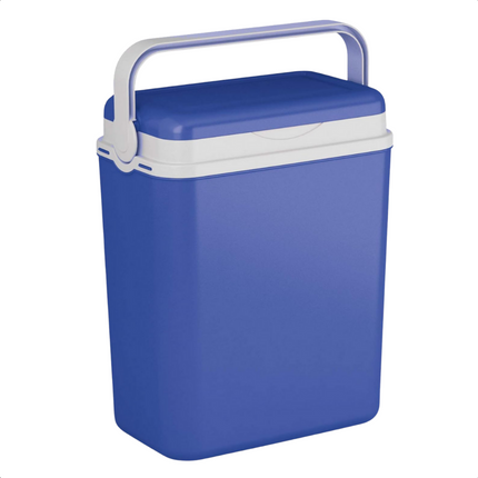 Cheqo® Koelbox - Coolbox - Frigobox - 10L - Blauw-Wit - Draagbaar - Handig Hengsel