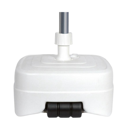 Cheqo® Parasolvoet - Vulbaar 45L - Verrijdbaar - Stevige Kunststof Parasolstandaard - Verrijdbaar - Geschikt voor 33-50 mm - Wit