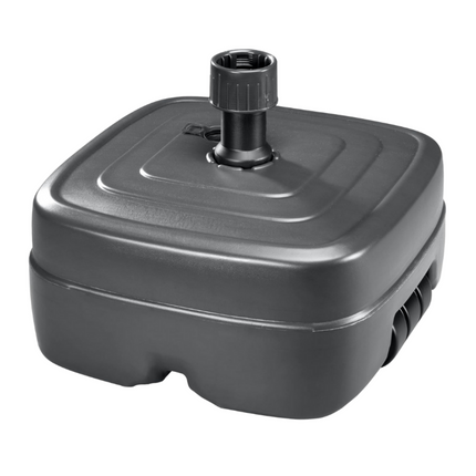Cheqo® Parasolvoet - Vulbaar 45L - Verrijdbaar - Stevige Kunststof Parasolstandaard - Verrijdbaar - Geschikt voor 33-50 mm - Zwart