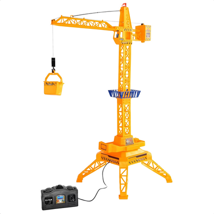 Cheqo® Speelgoed Kraan 60 cm - Hijskraan - Elektrische Kraan met Afstandsbediening - Bouwspeelgoed Kinderen