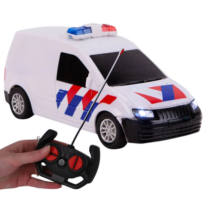 Cheqo® RC Politieauto Met Licht - Politie Auto Speelgoed - Politie Speelgoed met Licht en Geluid - Speelgoedauto met Afstandsbediening- Interactief Kinderspeelgoed