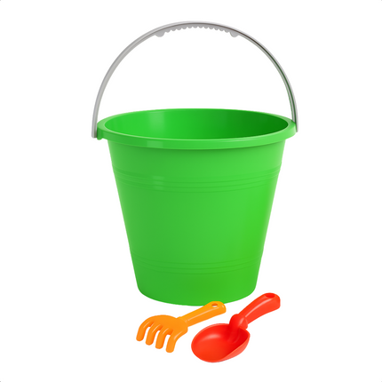 Cheqo® Plastic Emmer - Strand Emmer - Zandbak Speelgoed - Emmertje - Emmer - Kinderspeelgoed Buiten - Met Handvat voor Strandplezier