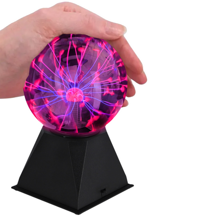 Cheqo® Plasma Bol - Plasmabol Lamp - Plasmabal - Discolamp - Plasma Effect - Zwart - Werkt op Geluid