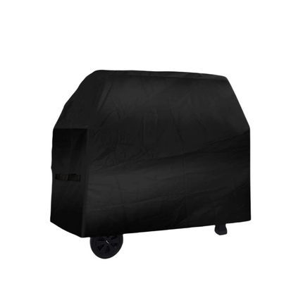 Cheqo® Waterresistente BBQ Hoes - Beschermhoes voor Barbecue - Afdekzeil 122x71x76cm - Trekkoord voor Gemakkelijke Bevestiging - Barbecue Hoes - Waterbestendig - Extra Sterk - UV Bescherming - BBQ Accessoires - Zwart