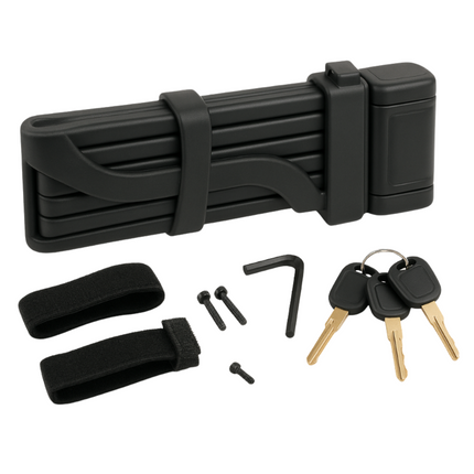 Cheqo® Opvouwbaar Fietsslot - Vouwslot - Sterk en Veilig - Fiets Slot - Scooter Slot - Fatbike Slot - Compact Design - Duurzaam Materiaal