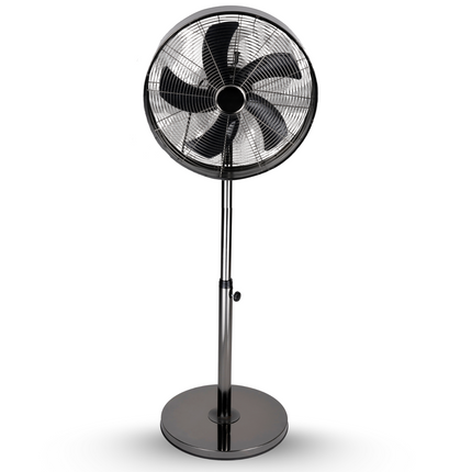 Cheqo® Ventilator Staand - Statiefventilator Zilver - Staande Ventilator - 40 cm - In Hoogte Verstelbaar - Oscillerend