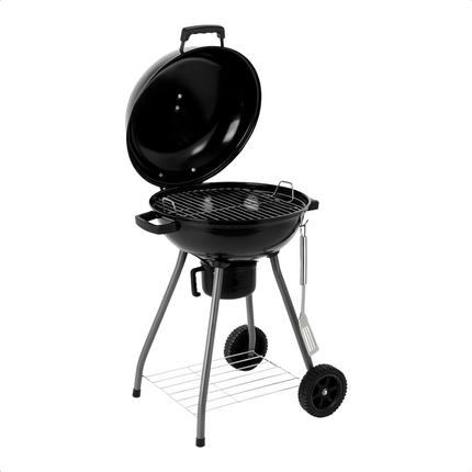 Cheqo® Houtskool Barbecue Ø43 cm - Houtskoolbarbecue - Draagbare BBQ met Deksel - Perfect voor Tuin en Camping