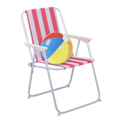 Cheqo® Klapstoel Strand - Compact en Lichtgewicht - Opvouwbare Strandstoel - Duurzaam Materiaal - Stijlvol Rood - Comfortabel en Weerbestendig - Ideaal voor Strand, Camping, Tuin