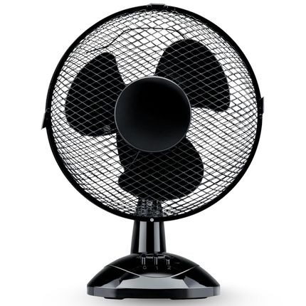 Cheqo® Tafelventilator Ventilator - Airco Alternatief - 23 cm - Zwart - Bureau Ventilator - Stijlvol Design