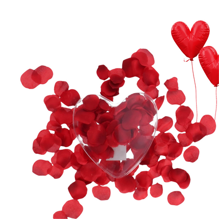 Cheqo® Hartvormige Rozenblaadjes - Roze Rozenblaadjes - Romantisch Geschenk Valentijnsdag - Valentijn Decoratie - Kunststof