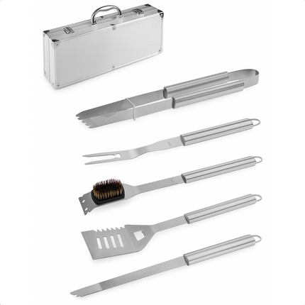 Cheqo® Luxe Barbecue Set - Barbecue Tang - Barbecue Gereedschap in Koffer - Barbecue Accesoires - Barbecue Borstel